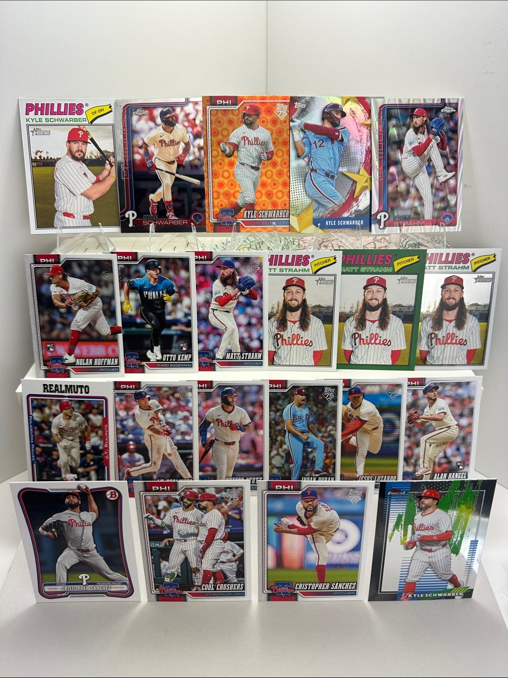 Kyle Schwarber Phillies lot of 21 w/ Cristopher Sanchez/Matt Strahm + rookies